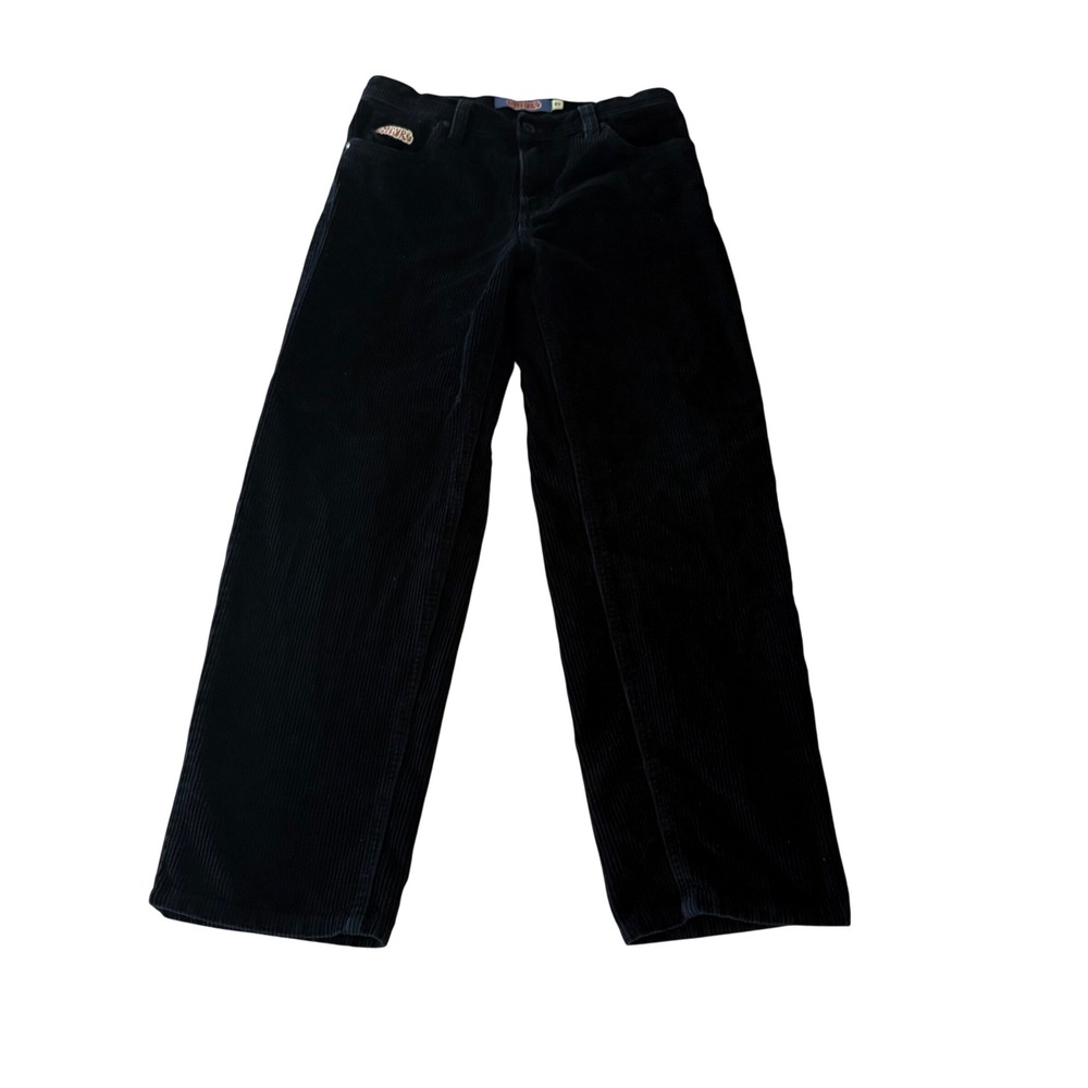 Empyre Loose Fit Skate Pants Black Corduroy Wide Leg Mens 27 x 27 90s. Y2K